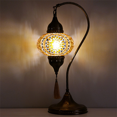 Mozaiküveg karos asztali lámpa - MN3DMO B1