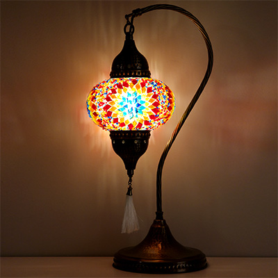 Mozaiküveg karos asztali lámpa - MN3DMO MSZ1