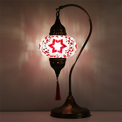 Mozaiküveg karos asztali lámpa - MN3DMO RSZ1