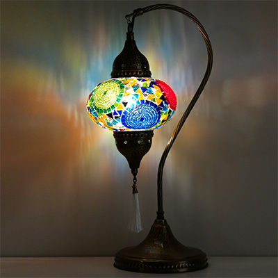 Mozaiküveg karos asztali lámpa - MN3DMO SZ1X