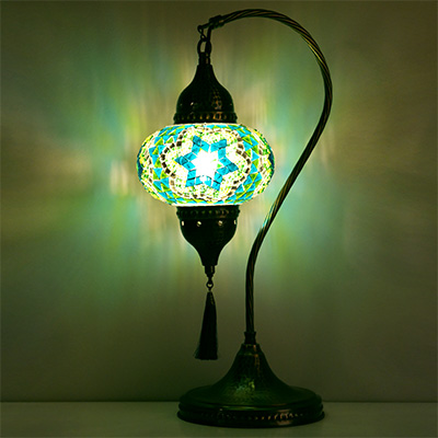 Mozaiküveg karos asztali lámpa - MN3DMO ZK1