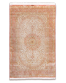 Ghom - fine hand knotted signed iranian silk carpet