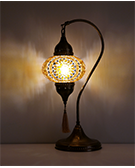 Mosaicglass table lamp with arm