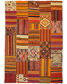 Patchwork kilim - woven oriental carpet