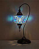 Mosaicglass table lamp with arm