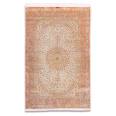 Ghom - kézi csomózású jelzett iráni selyem szőnyeg - KR 2013