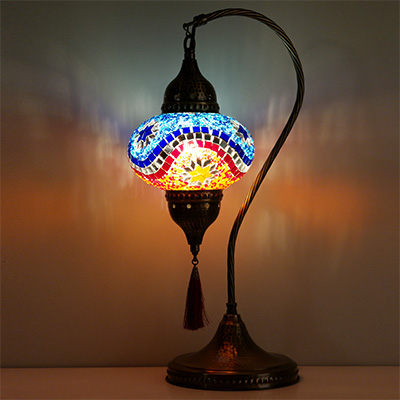 Mosaicglass table lamp with arm - MN3DMO KN1