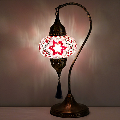 Mosaicglass table lamp with arm - MN3DMO RSZ1X