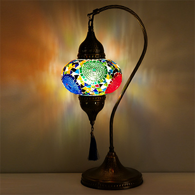 Mozaiküveg karos asztali lámpa - MN3DMO SZ1