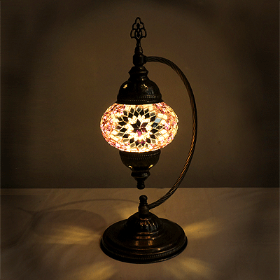 Mozaiküveg karos asztali lámpa - TM 138 007