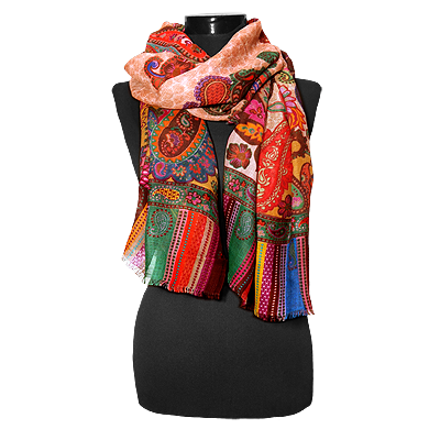 Wool - silk pasmina shawl - TPR 139 01